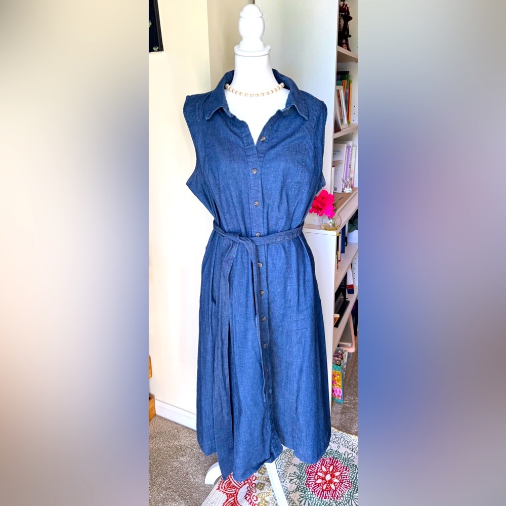Denim Blue Sleeveless Dress-